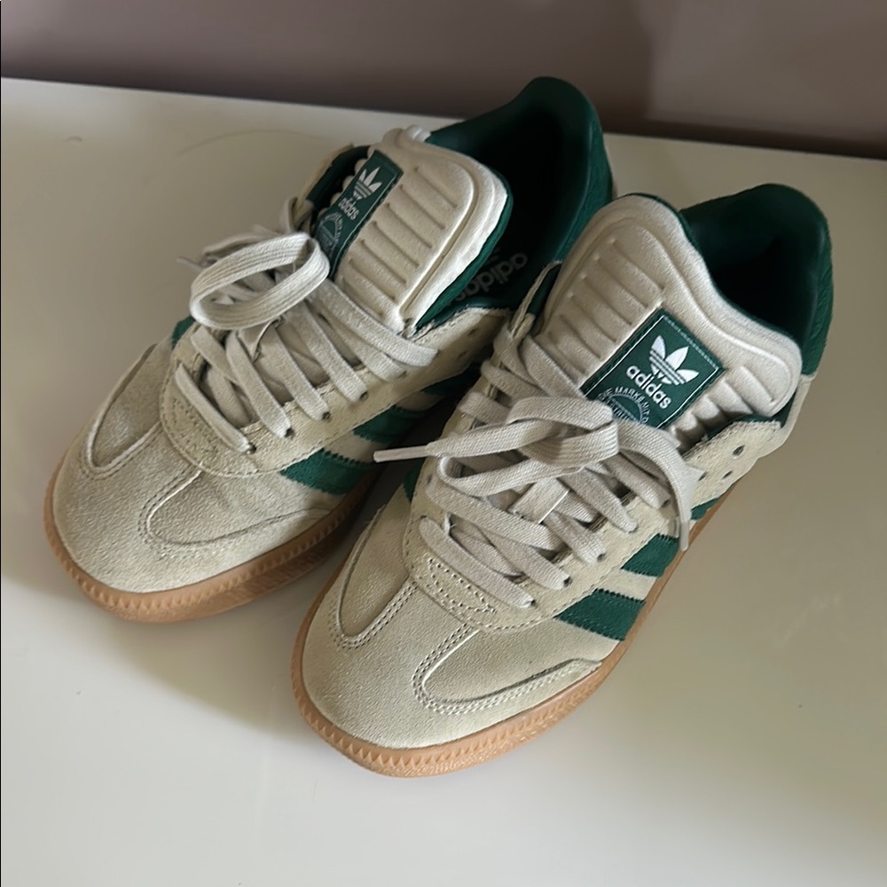 Adidas Cream and Green Casual Sneakers - Picture 2 of 5